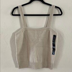 Banana Republic Beige Knit Square-Neck Tank NWT